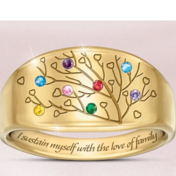 Love of Family" Gold Multicolor Birthstone ring by Bradford Exchange - Picture 7 of 7